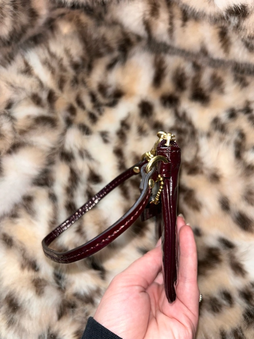 Coach Y2K Wristlet in Plum Shiny Patent Leather - Picture 6 of 11